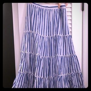 J Crew striped midi skirt